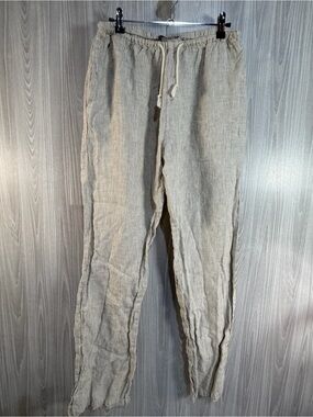 Brandy Melville Anastasia Pinstripe Linen Drawstring Pants One Size Beach Boho